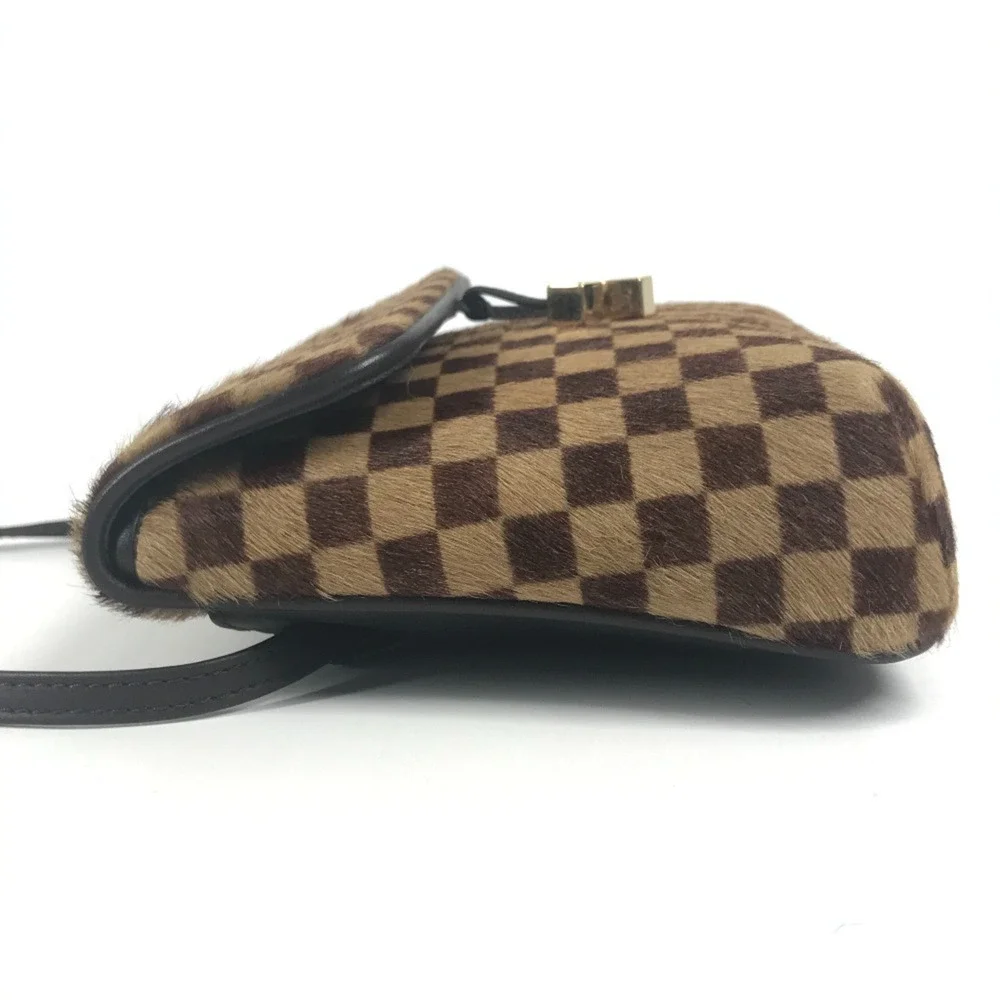 LOUIS VUITTON Brown Damier Leather Pochette Shoulder Bag